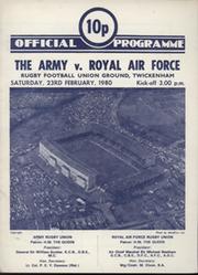 THE ARMY V ROYAL AIR FORCE 1980 RUGBY UNION PROGRAMME