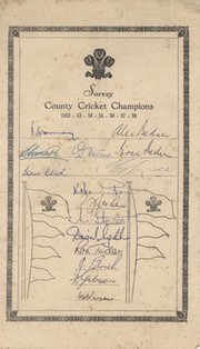 SURREY 1958 CRICKET AUTOGRAPHS (COUNTY CHAMPIONS)