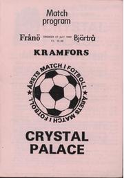 KRAMFORS V CRYSTAL PALACE (FRIENDLY) 1979-80 FOOTBALL PROGRAMME