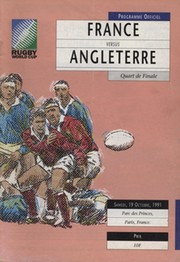 FRANCE V ENGLAND 1991 WORLD CUP RUGBY PROGRAMME