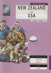 NEW ZEALAND V USA 1991 WORLD CUP RUGBY PROGRAMME