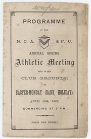 NEWPORT RUGBY CLUB 1882 ATHLETICS PROGRAMME - FEATURING MEMBERS OF THE VERY FIRST WELSH RUGBY TEAM