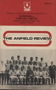 LIVERPOOL V CARLISLE UNITED (LEAGUE CUP 2ND ROUND REPLAY) 1972-73 FOOTBALL PROGRAMME