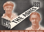THE ASHES 1936-37 - WRIGLEY SOUVENIR BOOK AND SCORING RECORDS