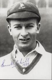 BRUCE MITCHELL (SOUTH AFRICA) SIGNED CRICKET PHOTOGRAPH