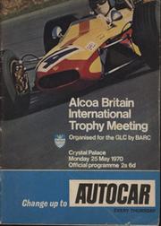 ALCOA BRITAIN INTERNATIONAL TROPHY MEETING 1970 MOTOR RACING PROGRAMME