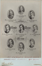 CAMBRIDGE UNIVERSITY CREW 1940 CABINET PHOTOGRAPH