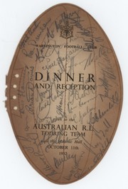 AUSTRALIA 1952 SIGNED RUGBY LEAGUE DINNER MENU