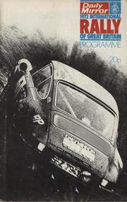 INTERNATIONAL RALLY OF GREAT BRITAIN 1972 PROGRAMME