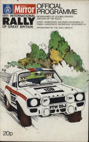 INTERNATIONAL RALLY OF GREAT BRITAIN 1971 PROGRAMME