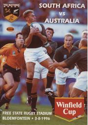 SOUTH AFRICA V AUSTRALIA (WINFIELD CUP) 1996 RUGBY UNION PROGRAMME