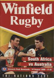 SOUTH AFRICA V AUSTRALIA (WINFIELD CUP) 1999 RUGBY UNION PROGRAMME