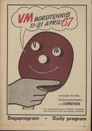 VM BORDTENNIS 1967  (WORLD TABLE TENNIS CHAMPIONSHIPS 1967) SOUVENIR PROGRAMME