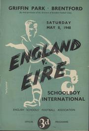 ENGLAND V EIRE SCHOOLBOY INTERNATIONAL (BRENTFORD) 1948 FOOTBALL PROGRAMME
