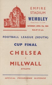 CHELSEA V MILLWALL 1945 (WARTIME CUP FINAL) FOOTBALL PROGRAMME