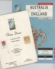 AUSTRALIA  V ENGLAND 1991 (WORLD CUP FINAL) RUGBY PROGRAMME & MENU