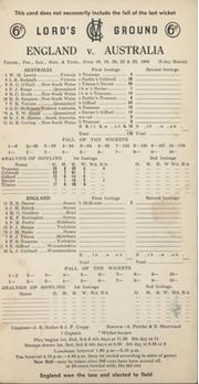 ENGLAND V AUSTRALIA 1964 (LORD