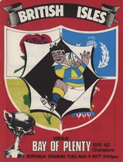 BAY OF PLENTY V BRITISH ISLES 1977 RUGBY UNION PROGRAMME