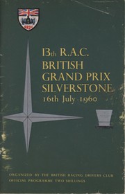 BRITISH GRAND PRIX 1960 (SILVERSTONE) OFFICIAL MOTOR RACING PROGRAMME