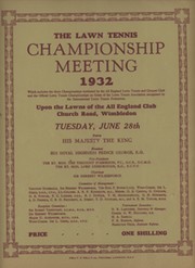 WIMBLEDON CHAMPIONSHIPS 1932 TENNIS PROGRAMME