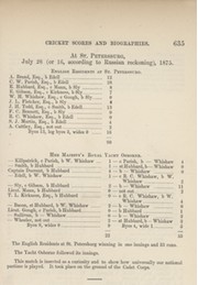 CRICKET MATCH IN RUSSIA 1875