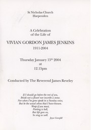 SERVICE OF THANKSGIVING FOR THE LIFE OF VIVIAN JENKINS 1911-2004