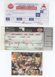 BRITISH LIONS 1997 (TOUR TO SOUTH AFRICA) RUGBY UNION TICKETS - ALL THREE TESTS