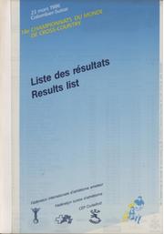 14E CHAMPIONNATS DU MONDE DE CROSS-COUNTRY - LISTE DES RESULTATS (WORLD CROSS COUNTRY CHAMPIONSHIPS 1986)