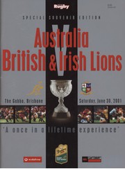 AUSTRALIA V BRITISH ISLES 2001 (1ST TEST) RUGBY PROGRAMME