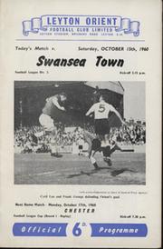 LEYTON ORIENT V SWANSEA TOWN 1960-61 FOOTBALL PROGRAMME