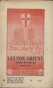 LINCOLN CITY V LEYTON ORIENT 1960-61 FOOTBALL PROGRAMME