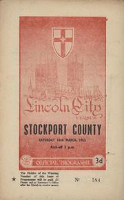 LINCOLN CITY V STOCKPORT COUNTY 1962-63 FOOTBALL PROGRAMME