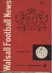 WALSALL V ROCHDALE 1959-60 FOOTBALL PROGRAMME