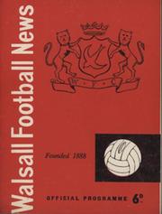 WALSALL V DONCASTER ROVERS 1959-60 FOOTBALL PROGRAMME