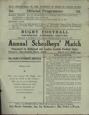 ANNUAL SCHOOLBOYS MATCH 1954 RUGBY UNION PROGRAMME