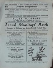 ANNUAL SCHOOLBOYS MATCH 1957 RUGBY UNION PROGRAMME