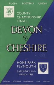 DEVON V CHESHIRE (COUNTY CHAMPIONSHIP FINAL) 1961 RUGBY UNION PROGRAMME