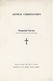 ARTHUR CHRISTIANSEN (JOURNALIST) 1963 ORDER OF THANKSGIVING