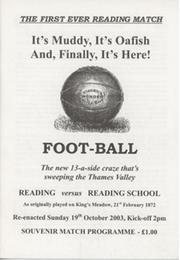 READING V READING SCHOOL 2003 FOOTBALL PROGRAMME