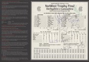 DERBYSHIRE V LANCASHIRE 1998 (NATWEST TROPHY FINAL) SIGNED CRICKET SCORECARD