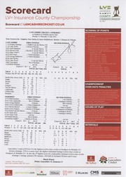 LANCASHIRE V SOMERSET 2022 SIGNED CRICKET SCORECARD - JENNINGS 318