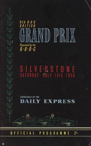 BRITISH GRAND PRIX 1956 MOTOR RACING PROGRAMME