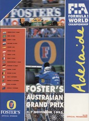 AUSTRALIAN GRAND PRIX 1993 MOTOR RACING PROGRAMME