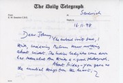JIM SWANTON 1998 CRICKET LETTER TO JOHN WOODCOCK