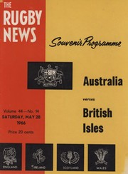 AUSTRALIA V BRITISH ISLES 1966 (1ST TEST) RUGBY UNION PROGRAMME