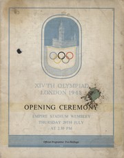 LONDON OLYMPICS 1948 OPENING CEREMONY PROGRAMME