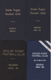 ECCLES RUGBY FOOTBALL CLUB FIXTURE CARDS 1953-65 (X4)