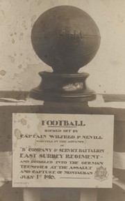 WILFRED NEVILL 1916 FOOTBALL POSTCARD - BALL KICKED INTO GERMAN TRENCHES