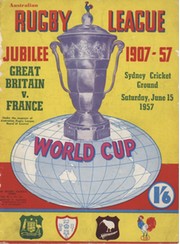 GREAT BRITAIN V FRANCE 1957 (RUGBY LEAGUE WORLD CUP) PROGRAMME