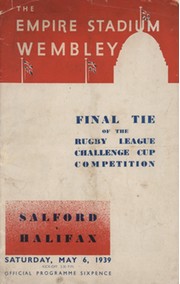 SALFORD V HALIFAX 1939 (CHALLENGE CUP FINAL) RUGBY LEAGUE PROGRAMME